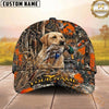 Maxcorners Hunting Dog Duck Hunter Mallard In Mouth Flying Ducks Blaze Orange Camo Personalized Name 3D Cap
