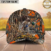 Maxcorners Hunting Dog Duck Hunter Mallard In Mouth Flying Ducks Blaze Orange Camo Personalized Name 3D Cap