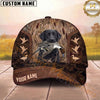 Maxcorners Hunting Dog Duck Hunting Mallard In Mouth Flying Ducks Stitched Leather Personalized Name 3D Cap