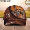 Maxcorners Hunting Dog Duck Hunting Shotgun Crest Zipper Orange Camo Personalized Name 3D Cap