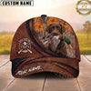 Maxcorners Hunting Dog Duck Hunting Shotgun Crest Zipper Orange Camo Personalized Name 3D Cap