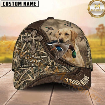 Maxcorners Hunting Dog Christian Cross Let Us Thank Him For Our Food Personalized Name 3D Cap