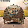 Maxcorners Hunting Dog Duck Hunter Christian Cross Let Us Thank Him Stitched Leather Personalized Name 3D Cap