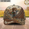 Maxcorners Hunting Dog Duck Hunter Christian Cross Let Us Thank Him Stitched Leather Personalized Name 3D Cap