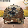 Maxcorners Hunting Dog Duck Hunter Christian Cross Let Us Thank Him Stitched Leather Personalized Name 3D Cap