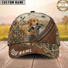 Maxcorners Hunting Dog Duck Hunter Christian Cross Let Us Thank Him Stitched Leather Personalized Name 3D Cap