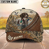 Maxcorners Hunting Dog Duck Hunter Christian Cross Let Us Thank Him Stitched Leather Personalized Name 3D Cap