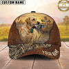 Maxcorners Hunting Dog Duck Hunting Christian Cross Sunset Lake Reeds Leather Personalized Name 3D Cap