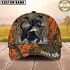 Maxcorners Hunting Dog Waterfowl Hunting Mallard In Mouth Splash Water Blaze Orange Camo Personalized Name 3D Cap
