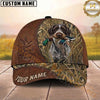 Maxcorners Hunting Dog Duck Hunting Club Mallard In Mouth Stitched Leather Reeds Personalized Name 3D Cap