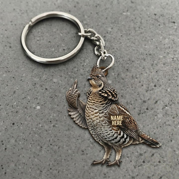 Maxcorners Ruffed Grouse Middle Finger Funny Game Bird Hunting Custom Name Gift 2D Flat Acrylic Ornament, Keychain
