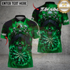 Maxcorners Dart Burning Skull Gothic Fire Elements Multi Options Personalized Name, Team Name Unisex 3D Shirt (4 Colors)