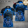 Maxcorners Dart Burning Skull Gothic Fire Elements Multi Options Personalized Name, Team Name Unisex 3D Shirt (4 Colors)