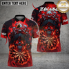 Maxcorners Dart Burning Skull Gothic Fire Elements Multi Options Personalized Name, Team Name Unisex 3D Shirt (4 Colors)