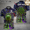 Maxcorners Dartboard Spooky Pumpkin Gothic Halloween Costume Party Theme Multi Options Personalized Name, Team Name Unisex 3D Shirt (4 Colors)