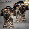 Maxcorners Grim Reaper Darts Shirt Hologram Skull Dartboard Multi Options Personalized Name, Team Name Unisex 3D Shirt (4 Colors)