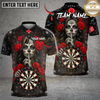 Maxcorners Dart Team Shirt Sugar Skull Rose Gothic Graphic Multi Options Personalized Name, Team Name Unisex 3D Shirt (4 Colors)