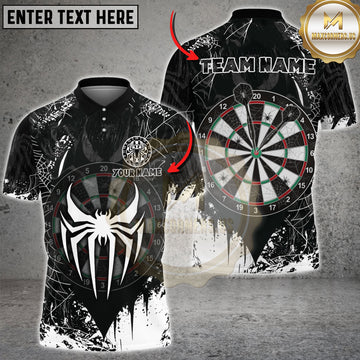 Maxcorners Spider Darts Multi Options Personalized Name, Team Name Unisex 3D Shirt (4 Colors)