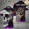 Maxcorners Darts Skull Flame Art Multi Options Personalized Name, Team Name Unisex 3D Shirt (4 Colors)