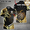 Maxcorners Dart Team Shirt Wolf Gold Black Dartboard Graphic Multi Options Personalized Name, Team Name Unisex 3D Shirt (4 Colors)