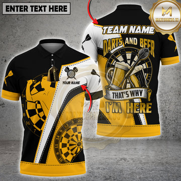 Maxcorners Darts Beer Player Silhouette Multi Options Personalized Name, Team Name Unisex 3D Shirt (4 Colors)