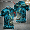 Maxcorners Fire Dragon Dartboard Lightning Flame Multi Options Personalized Name, Team Name Unisex 3D Shirt (5 Colors)