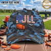 Maxcorners PULL American Flag Camo Smoking Shotgun Clay Break Trap Shooting Multicolor Options Personalized Name 3D Cap