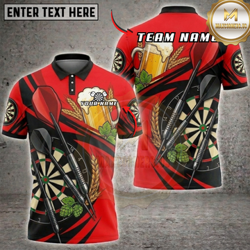Maxcorners Beer Darts Dartboard Hops and Bar Style Multi Options Personalized Name, Team Name Unisex 3D Shirt (6 Colors)