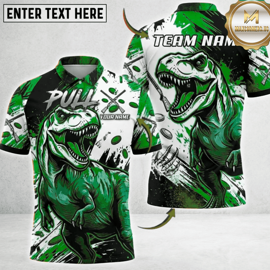 (7 colors) Maxcorners T-Rex Dinosaur Pull Crossed Shotguns Clay Target Roar Splash Trap Shooting Multicolor Options Personalized Name, Team Name 3D Shirt