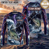 (13 Breeds) Maxcorners Fishing Purple Black Thunder Lightning Grim Reaper Bass Design Custom Name & Team Name 3D Shirts