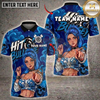 Maxcorners Female Darts Player Skull Graffiti Red Black Multi Options Personalized Name, Team Name Unisex 3D Shirt (4 Colors)