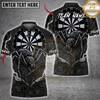 Maxcorners Halloween Darts Shirt Monster Spider, Dartboard, Jack O Lantern and Spider Web Multi Options Personalized Name, Team Name Unisex 3D Shirt (5 Colors)