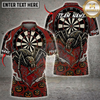 Maxcorners Halloween Darts Shirt Monster Spider, Dartboard, Jack O Lantern and Spider Web Multi Options Personalized Name, Team Name Unisex 3D Shirt (5 Colors)