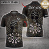 Maxcorners Halloween Darts Shirt Fire Spider, Dartboard and Dark Spider Web Multi Options Personalized Name, Team Name Unisex 3D Shirt (5 Colors)