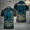 Maxcorners Halloween Darts Shirt Fire Spider, Dartboard and Dark Spider Web Multi Options Personalized Name, Team Name Unisex 3D Shirt (5 Colors)