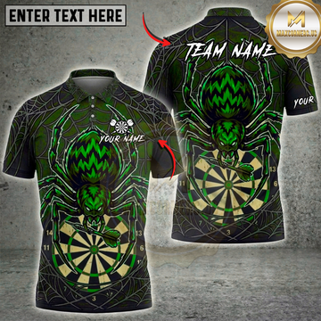 Maxcorners Halloween Darts Shirt Fire Spider, Dartboard and Dark Spider Web Multi Options Personalized Name, Team Name Unisex 3D Shirt (5 Colors)