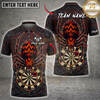 Maxcorners Halloween Darts Shirt Fire Spider, Dartboard and Dark Spider Web Multi Options Personalized Name, Team Name Unisex 3D Shirt (5 Colors)