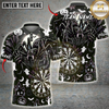 Maxcorners Halloween Darts Shirt Scary Spider, Dartboard, Ghosts, Bats and Haunted House Multi Options Personalized Name, Team Name Unisex 3D Shirt (6 Colors)