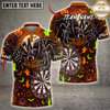 Maxcorners Halloween Darts Shirt Scary Spider, Dartboard, Ghosts, Bats and Haunted House Multi Options Personalized Name, Team Name Unisex 3D Shirt (6 Colors)