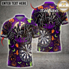 Maxcorners Halloween Darts Shirt Scary Spider, Dartboard, Ghosts, Bats and Haunted House Multi Options Personalized Name, Team Name Unisex 3D Shirt (6 Colors)