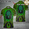 Maxcorners Halloween Darts Shirt Giant Spider, Dartboard, Spider Web and Flaming Dart Multi Options Personalized Name, Team Name Unisex 3D Shirt (5 Colors)