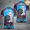 Maxcorners Halloween Darts Shirt Cute Ghost, Full Moon, Dartboard and Jack O Lantern Multi Options Personalized Name, Team Name Unisex 3D Shirt (5 Colors)
