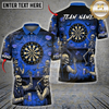Maxcorners Halloween Darts Shirt Skeleton Pub Party, Dartboard, Jack O Lantern and Spider Web Multi Options Personalized Name, Team Name Unisex 3D Shirt (6 Colors)