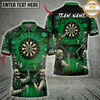 Maxcorners Halloween Darts Shirt Skeleton Pub Party, Dartboard, Jack O Lantern and Spider Web Multi Options Personalized Name, Team Name Unisex 3D Shirt (6 Colors)