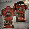 Maxcorners Halloween Darts Shirt Skeleton Pub Party, Dartboard, Jack O Lantern and Spider Web Multi Options Personalized Name, Team Name Unisex 3D Shirt (6 Colors)