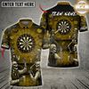 Maxcorners Halloween Darts Shirt Skeleton Pub Party, Dartboard, Jack O Lantern and Spider Web Multi Options Personalized Name, Team Name Unisex 3D Shirt (6 Colors)