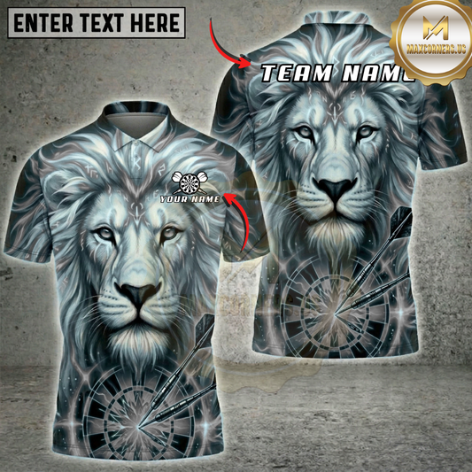 Maxcorners Golden Fire Lion Dartboard Fantasy Multicolor Options Personalized Name, Team Name 3D Shirt (5 Colors)