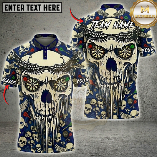 Maxcorners Eagle Skull Dartboard Fantasy Multicolor Options Personalized Name, Team Name 3D Shirt (5 Colors)