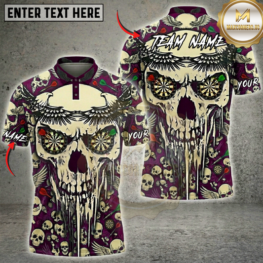 Maxcorners Eagle Skull Dartboard Fantasy Multicolor Options Personalized Name, Team Name 3D Shirt (5 Colors)