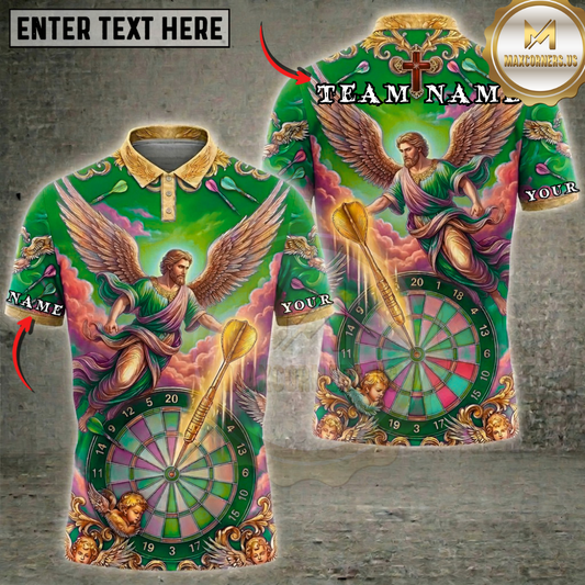 Maxcorners Heavenly Archangel Dartboard Fantasy Multicolor Options Personalized Name, Team Name 3D Shirt (6 Colors)